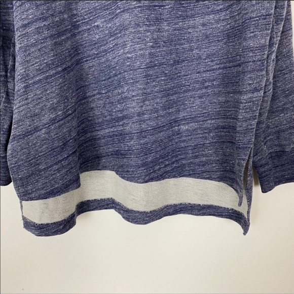 J. CREW Blue Heathered Cozy V-neck Oversized Sweater Top Long Length Casual Cozy - Picture 4 of 7